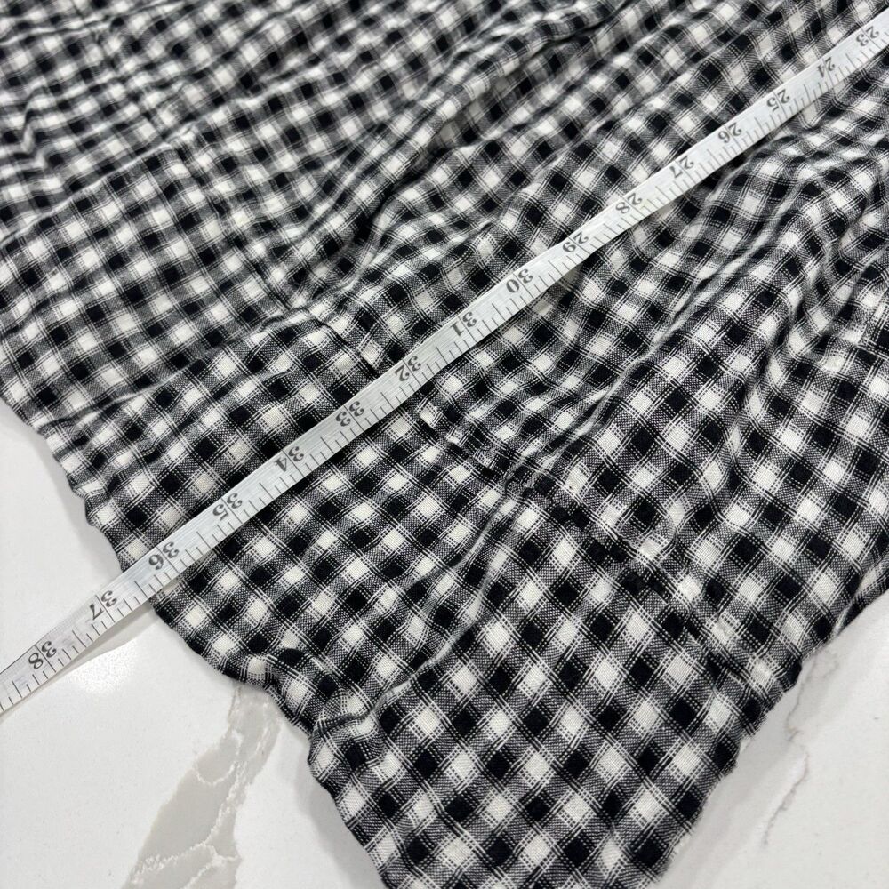 Quince Dress Womens Size Large Linen Sleeveless Swing Dress Black Gingham - Picture 5 of 7